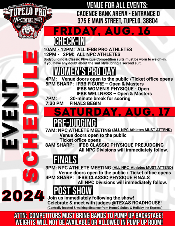 2024 Show Schedule of events
